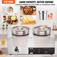 thumbnail image 3 of VEVOR Electric Soup Warmer, Dual 7.4QT Stainless Steel Round Pot, 1200W Commercial Food Warmer, 86~185°F Adjustable Temp, Bain Marie with Anti-Dry Burn and Reset Button, for Restaurant, Buffet, 3 of 10