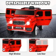 OLAKIDS 12V Kids Ride On Car, Licensed Mercedes Benz G63 Electric Vehicle with Remote Control, Double Open Doors, Music, Bluetooth, 2 Speeds, Wheels Suspension, Battery Powered Driving Toy (Red)