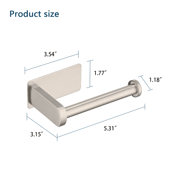 Toilet Paper Holder Self Adhesive, Stainless Steel Rustproof Adhesive Toilet Roll Holder no Drilling
