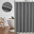 thumbnail image 6 of Utopia Alley Waffle Weave Shower Curtain for Bathroom, 120 GSM Weighted Polyester Bath Curtain (71" W × 79" H, Grey), 6 of 11
