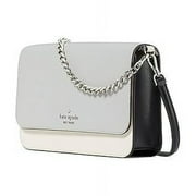Kate Spade New York Women's Madison Saffiano Leather Flap Crossbody Bag, Platinum Grey