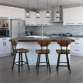 thumbnail image 2 of Amisco Ferguson 29.25" Distressed Wood Swivel Bar Stool in Brown/Gun Metal, 2 of 9