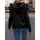 thumbnail image 4 of Sudadera Negra Para Mujer Hoodie Con Capucha Afelpada Casual, 4 of 8