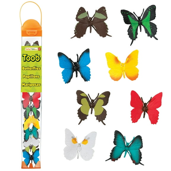 Safari Ltd. Butterflies TOOB - Figurines of Red Glider, Swallowtail, Orange & White Sulphur, Evenus Regalis, Papilio Garleppi & More - Educational Toy Figures For Boys, Girls & Kids Ages 3 