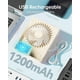 thumbnail image 4 of TriPole Mini ventilador de escritorio portátil, ventilador pequeño ultra silencioso recargable, ventilador de viaje personal de 4,5 pulgadas con inclinación de 180°, plegable y 3 velocidades ajustable, 4 of 5