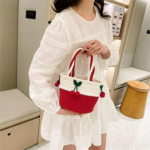 Clearance 50% ZKCCNUK Storage Cute Handheld Storage Bag For Women's New Cotton Thread Leisure Straw Woven Bag, Fashionable Beach Vacation Woven Bag, Storage Containers for Home