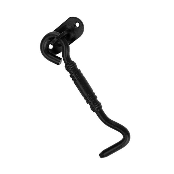Stainless Steel Cabin Hook, Rust Resistant Latch Lock, Easy Installation for Cabin Door, Shed, Gate and Window, 201 Stainless Steel with Black Coating, 4.33in Length