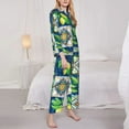 thumbnail image 3 of Daiia Lemon and Leaves for Women's Long-Sleeved Pajama Set – Soft & Comfortable Sleepwear Button-Up Pajamas Cozy Lounge Wear-Large, 3 of 7