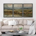 thumbnail image 3 of PixonSign Framed Canvas Print Wall Art Set European Forest Country Farmhouse Landscape Nature Wilderness Illustrations Modern Art Decorative Rustic Relax/Calm Colorful for Bedroom - 24"x36"x3 Black, 3 of 5