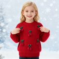 thumbnail image 5 of CPNG Toddler Newborn Baby Girls Knitted Sweaters Round Neck Long Sleeve Pullover Top with 3D Cherry Decor Autumn Winter Soft Warm Casual Sweaters, 5 of 5