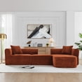 thumbnail image 2 of 114" Cloud Sectional Couch with L-Shape Chaise, Modular Sofa with Movable Ottoman, Upholstered Couches for Living Room Bedroom, No Assembly Required (Orange), 2 of 11