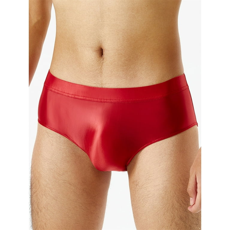 Mens Glossy Underwear Low Rise Briefs Soft Bikini Panties Breathable  Underpants