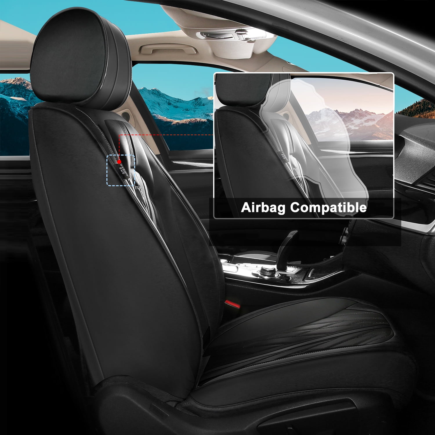 DIKSOAKR Car Seat Covers Fit for Toyota RAV4 2013-2025 Full Set Leather Seat Cushion Waterproof Automotive Seat Protectors(2 Seats,Black)
