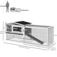 thumbnail image 3 of PawHut Wooden Rabbit Hutch Bunny Hutch Outdoor Guinea Pig House, Grey, 3 of 10