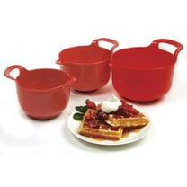 Norpro 1020 , Red, Mixing Bowls, Set of 3, 4.5" x 8.75" x 6.75" / 11.5cm x 22cm x 17cm