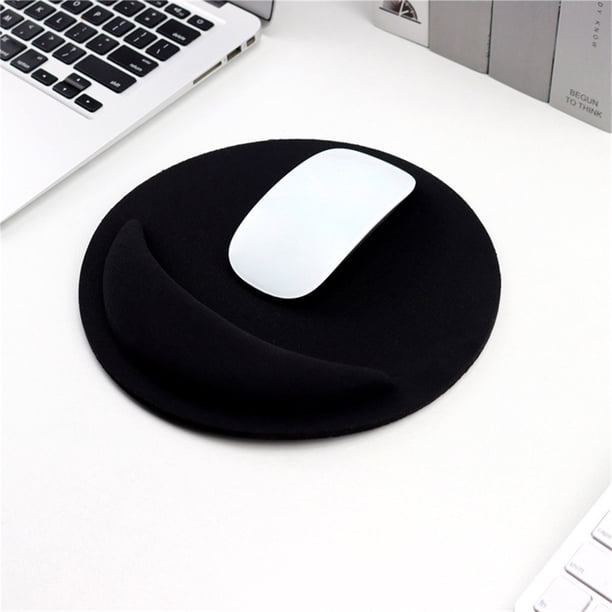 Soporte de muñeca de gel para ratón de juego para PC, mouse pad redondo para muñeca, color negro
