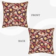 thumbnail image 3 of Fotbe Skull record lips Pattern Velvet Decorative Throw Pillow Covers with Elegant Piping, Soft Plush Cushion Cover for Sofa, Bed, Car, Office-16"x16", 3 of 8