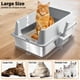 thumbnail image 4 of Caja de arena para gatos LEGOURNS XL de acero inoxidable con tapa y tapete, 4 of 9
