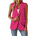 thumbnail image 3 of 2024 Summer Sleeveless Blazer Jackets for Women Lightweight Fashion Casual Open Front Work Office Vest Tops Pockets, 3 of 6