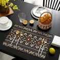 thumbnail image 4 of Boho Brown and Beige Ethnic Pattern Summer Placemats Table Placemats Set Of 4-Linen Kitchen Washable Placemats Table Mats 11.8"x17.7" Non-Slip Heat Resistant, 4 of 6