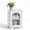 3-Tier 13.8in White Floral, variant on Ktaxon 15.5in Side Table with Storage Nightstand Floral Design Arch Opening Bedside Square PVC Outdoor Indoor White