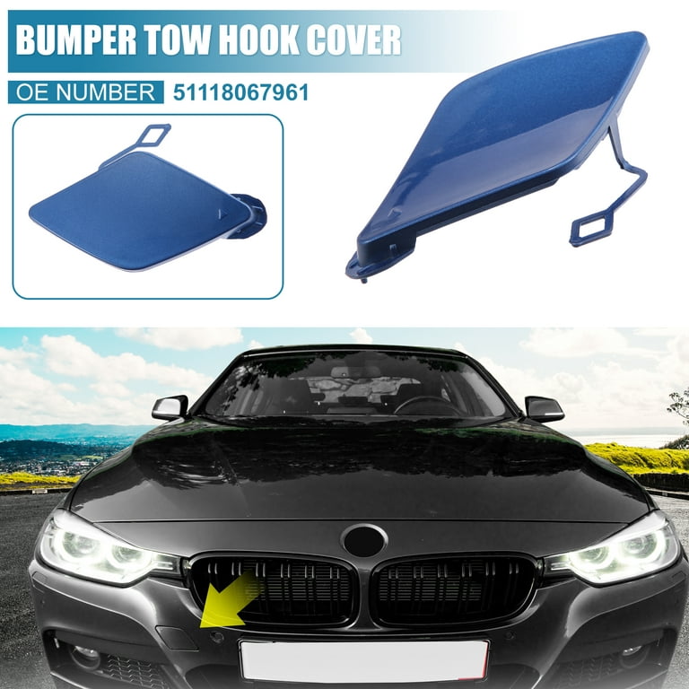 Car Front Bumper Tow Hook Cover 51118067961 for BMW 3 Series 2013-2018 Tow  Hook Eye Lid Cover Trailer Caps Blue 