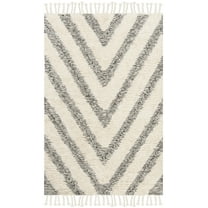 SAFAVIEH Kenya Isidore Geometric Area Rug, Black/Ivory, 5' x 8'