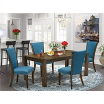 5 Piece Lismore Dining Table Set - Distressed Jacobean & Blue
