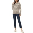 thumbnail image 2 of INSPIRE CHIC Women's Polka Dots Crew Neck Drop Shoulder Long Sleeves Knit Sweatshirt XS Apricot, 2 of 6