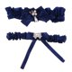 thumbnail image 2 of Conjunto De 2 Unids Elegante Mujer Damas Satinado Conjunto Rhinestone Cinturón 1 Para Guardar 1 Para Azul oscuro Gloria Liga nupcial del satén de la boda, 2 of 9