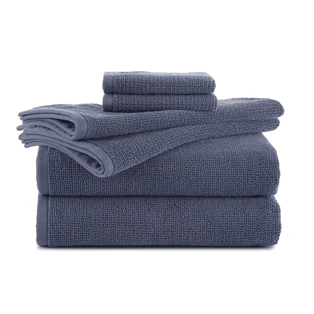 EcoPure® Serene 6 Piece Oxford Blue Towel Set