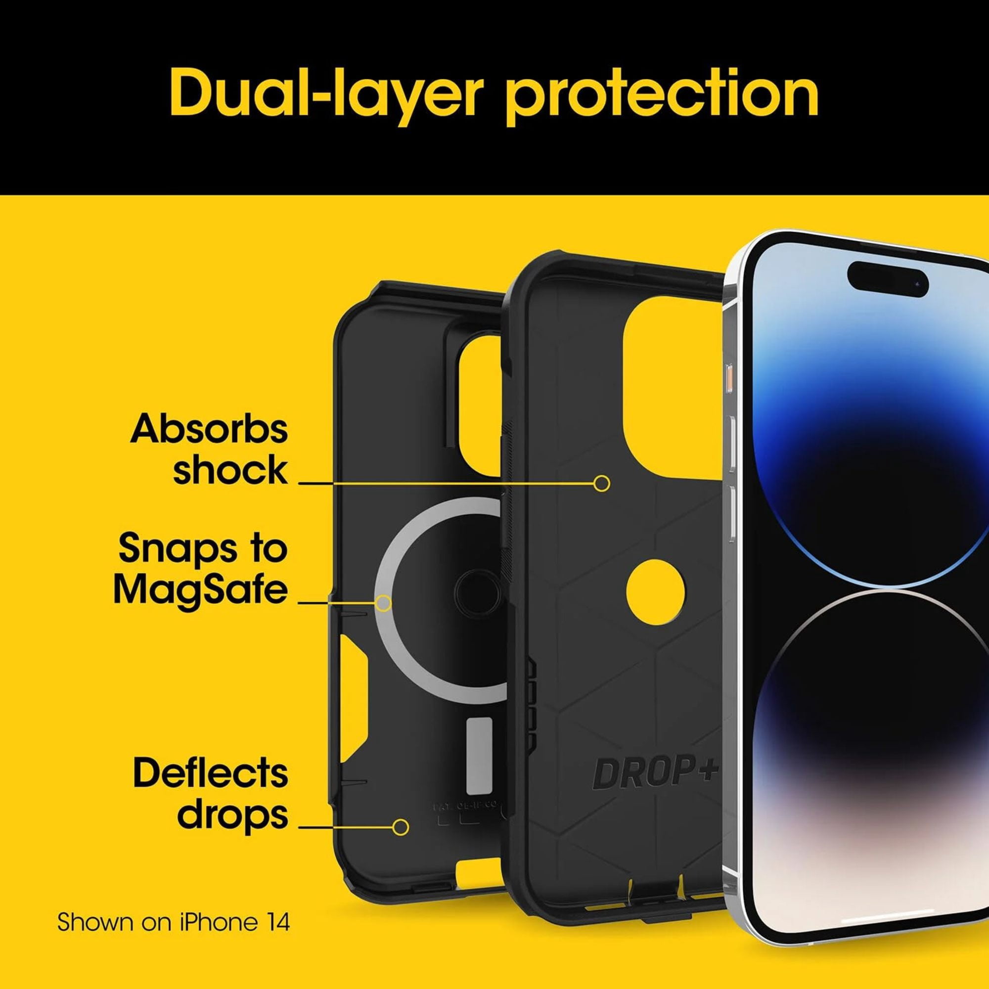 OtterBox iPhone 15 Pro MAX Commuter Series Case - MagSafe Edition - Black, Slim & Tough, Pocket-Friendly, with Port Protection