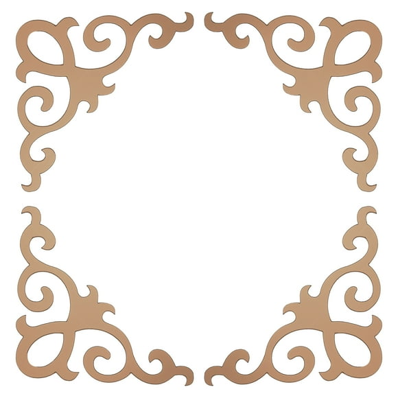 Uxcell 8Pcs Calcomanías de Espejo Autoadhesivas para el Hogar, Marrón Claro (10x10cm)