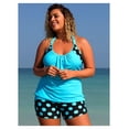 thumbnail image 3 of Tankini Bathing Suits for Women Tummy Control Two Piece Swimsuits Blouson Floral Print Swim Tank Top with Boy Shorts, 3 of 5