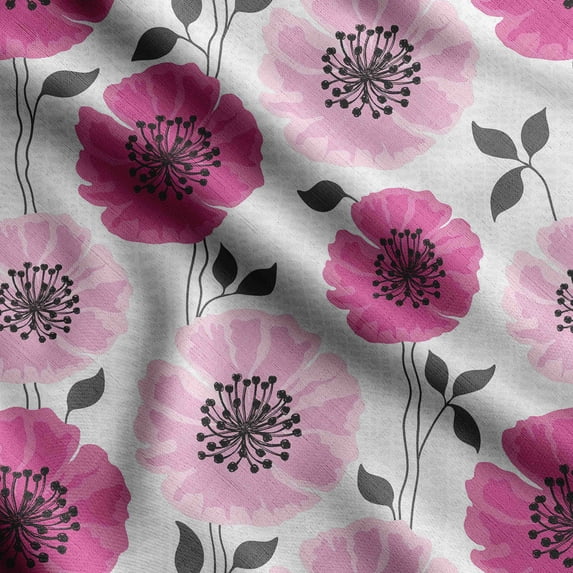Soimoi Floral Print, Silk Fabric Decor Sewing Fabric By The Yard- 42 Inch WideDecorative Fabric For Shirts, Suits, Ties-Purple