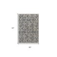 thumbnail image 4 of 5' X 8' Ivory Gray And Taupe Abstract Power Loom Distressed Area Rug With Fringe, 4 of 7
