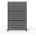 thumbnail image 3 of Home Metal Privacy Screen 72" H x 47" W, Outdoor Privacy Screens and Panels, Freestanding Decorative Fence for Patio Lawn Garden Deck Balcony, Outdoor Divider with Stand, 3 of 8