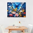 thumbnail image 2 of Nawypu  Zen Stone Canvas Wall Art White Flower and Blue Butterfly on Lake Wall Art for Bathroom Living Room Bedroom Modern Spiritual Yoga Spa Picture Wall Decor Framed Bedroom Wall Art, 2 of 4