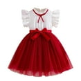 thumbnail image 2 of 9-10 Years Girls Summer Dress with Belt Chiffon Short Sleeve Midi Dress A-Line Kids Swing Party Evening Dresses Children Festive Dresses Casual Sundress Red, 2 of 5