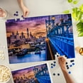 thumbnail image 4 of Lantern Press 1000 Piece Jigsaw Puzzle, Philadelphia, Pennsylvania, Skyline and Bridge Sunset, 4 of 5