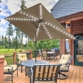 thumbnail image 2 of ACEGOSES 10 x 7ft LED Outdoor Patio Umbrellas,Aluminium Frame Table Umbrella for Garden,Deck and Pool,Taupe, 2 of 9