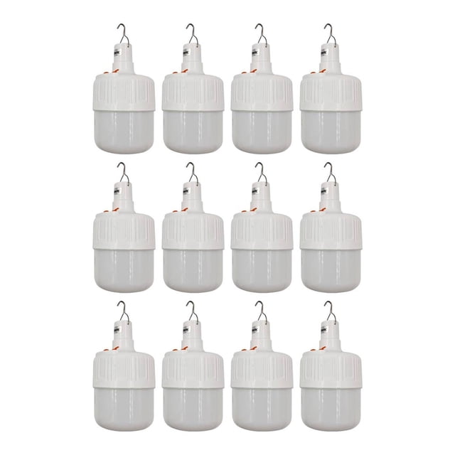 12 Pzs Foco Led Recargable De Emergencia Tipo Bulbo 50W