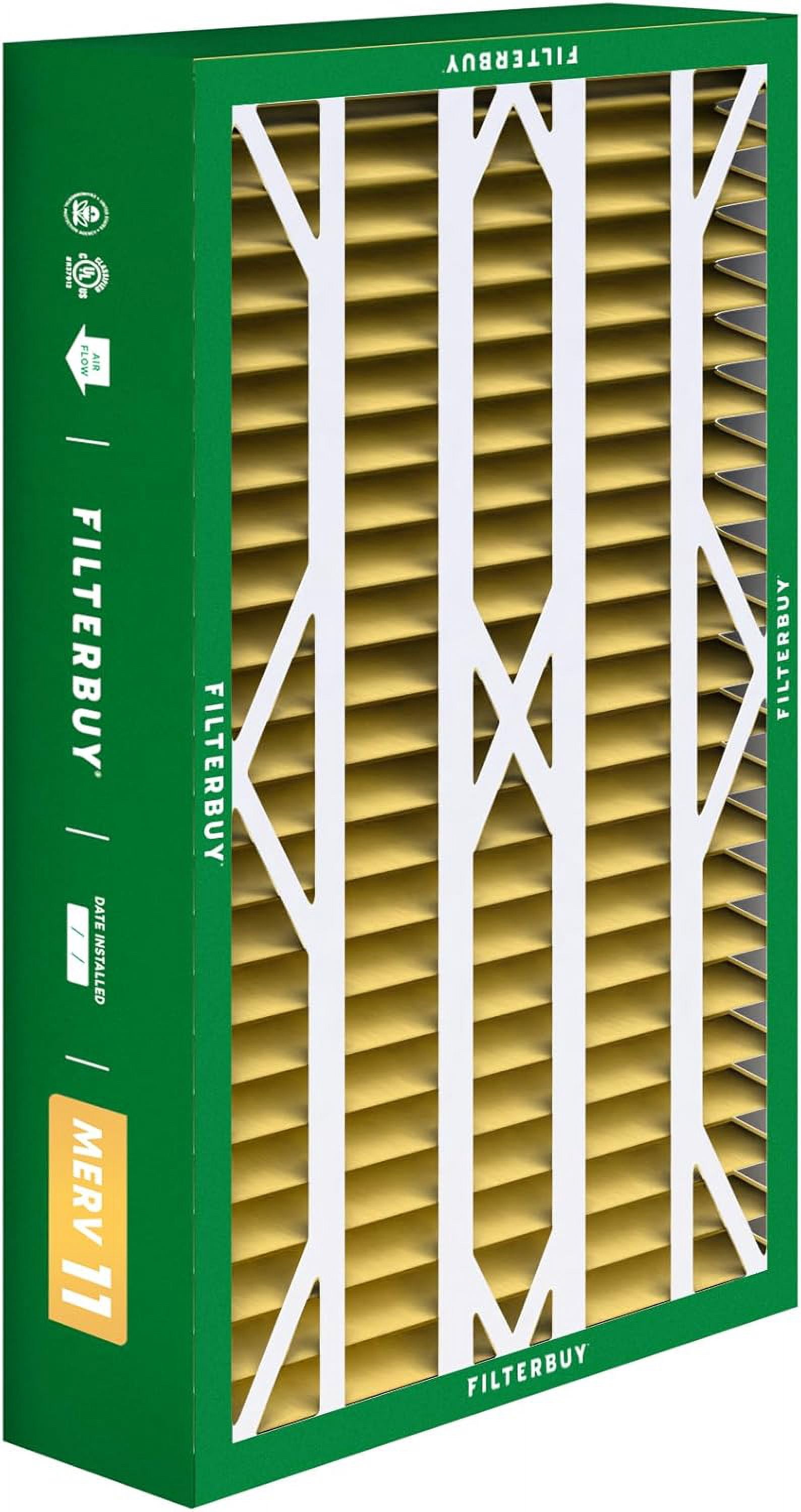 Filterbuy 16x28x6 Air Filter MERV 11 Allergy Defense, Pleated HVAC AC Furnace Filter Replacement for Aprilaire Space-Gard 2400 & Lennox, 3-Pack