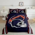 thumbnail image 2 of Erosebridal American Football Comforter Set Queen Size Rugby Games Bedding Set Sport Arena Deep Purple Orange Comforter Sports Theme Quilt Set, 2 of 7