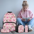 thumbnail image 2 of Pzuqiu Pink Deer Bow Backpack for Boys Kids Backpack with Lunch Box Water Bottle Carrier Pencil Case 4 in 1 Set 17" Bookbag with Compartments Lightweight School Bag with Front Pocket, 2 of 7