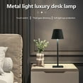 thumbnail image 3 of Labymos Simple Desk Lamp Decorative Desk Lamp Rechargeable Desk Lamp Metal Texture Ambient Lamp White, 3 of 8
