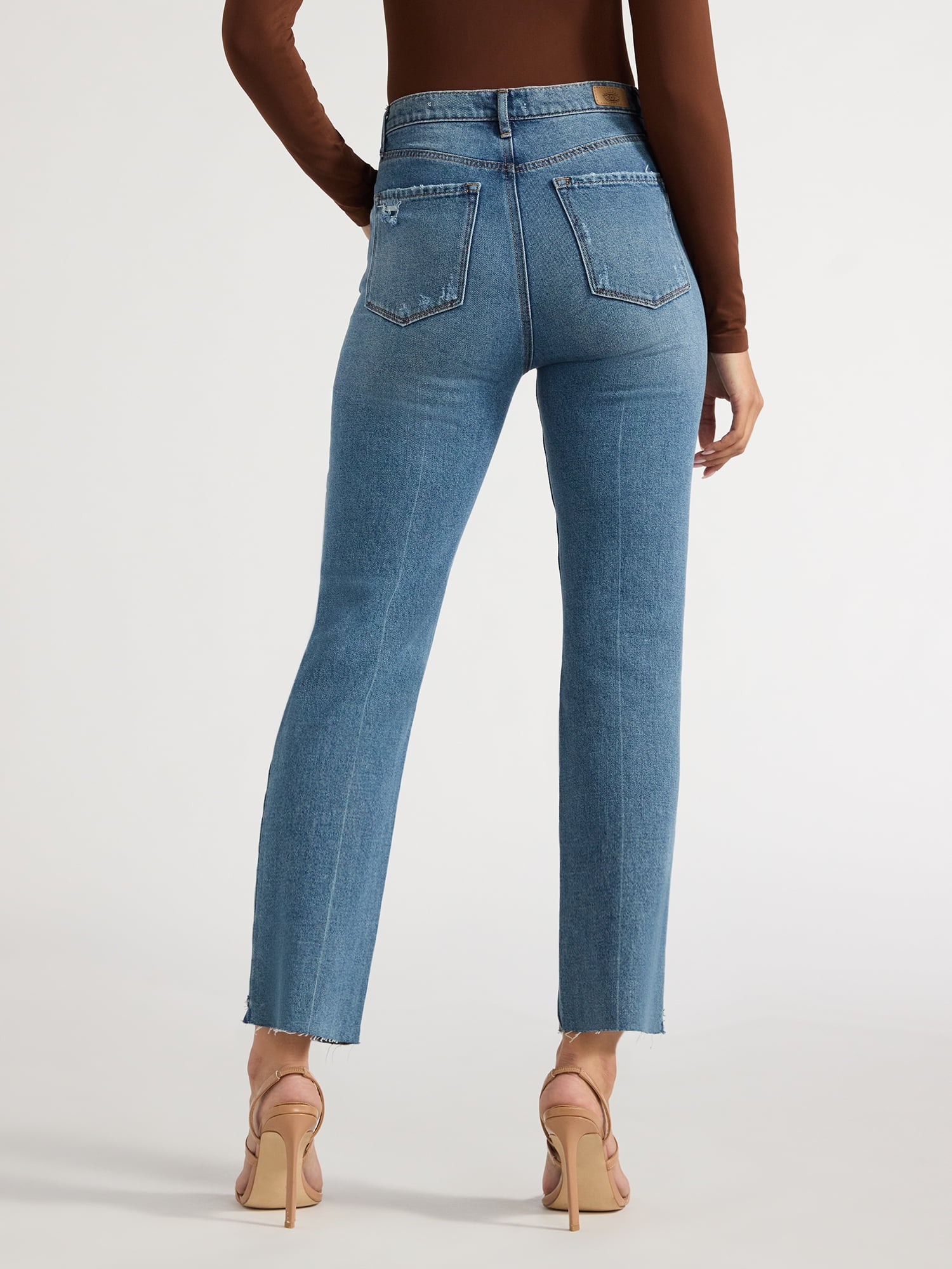 Sofia Jeans Women's Paloma Slim Straight Super High Rise Jeans, 26" Inseam, Sizes 0-20