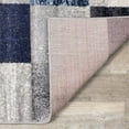 thumbnail image 3 of Novelle Home Converge 94" x 126" Polypropylene/Cotton Rug in Blue/Gray Squares, 3 of 16