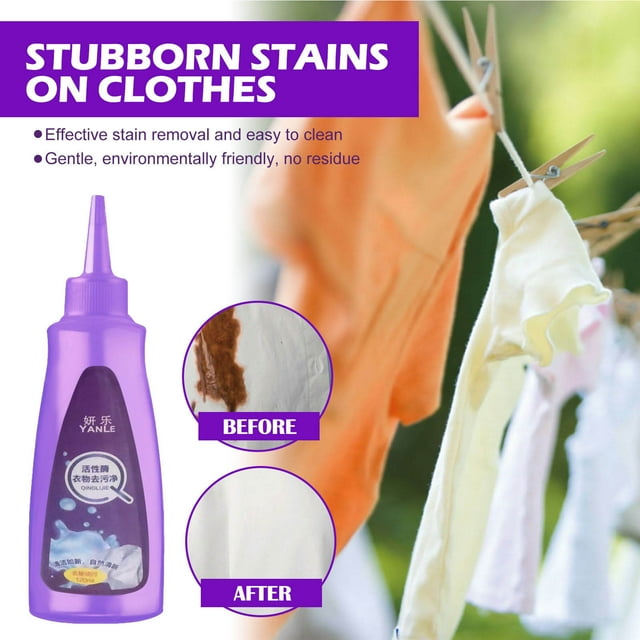 Quitamanchas de lavandería con enzima activa | Detergente de alta eficiencia para bebés y prendas delicadas | Fórmula de enjuague rápido y baja espuma para algodón, mezclas, ropa interior | Botella