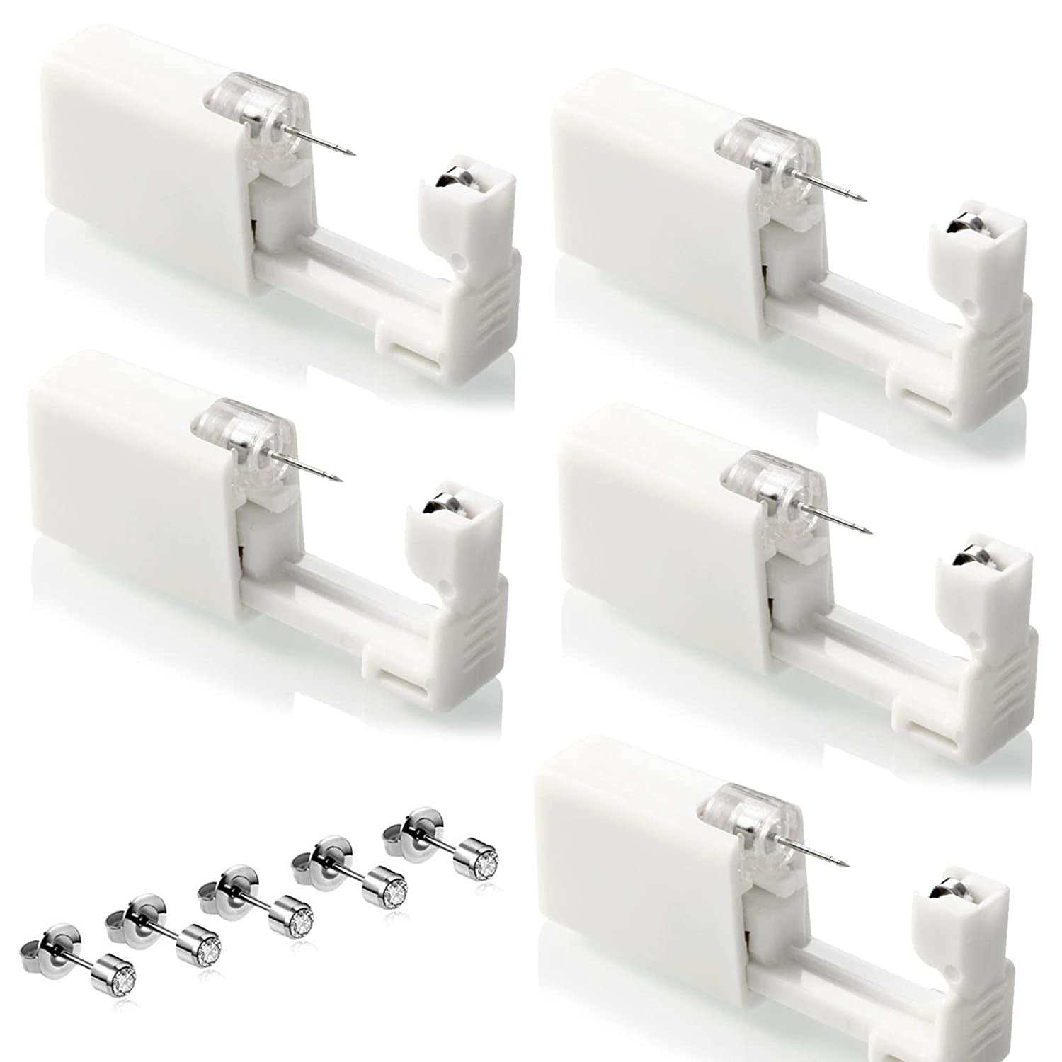 Ear Piercing Gun Kit 5 Disposable Guns with Ear Studs Puncture Tool